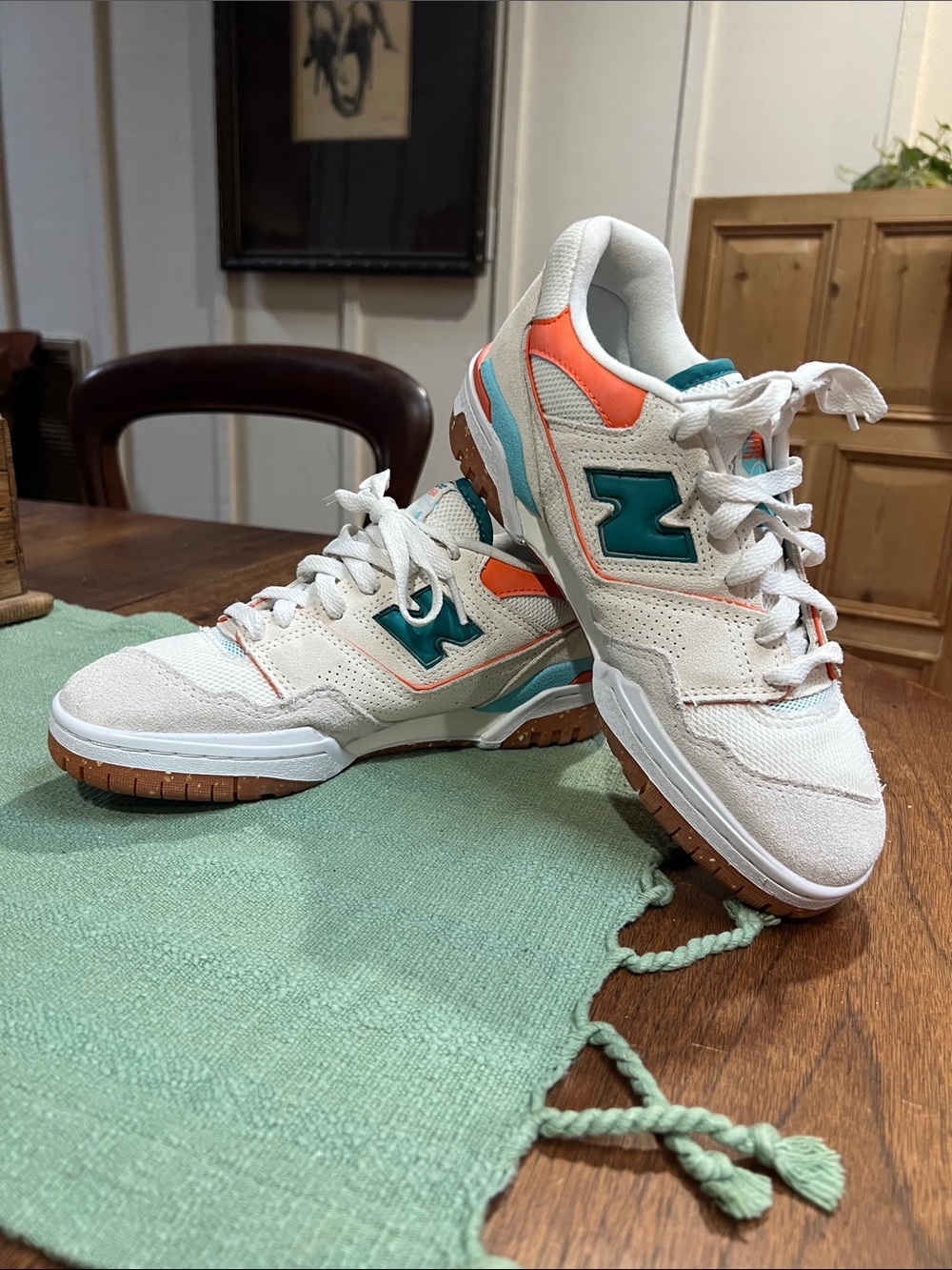 New Balance 550 Sneakers in Sea Salt Verdigris Colors - Picture 7 of 7